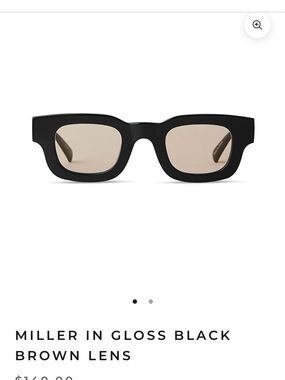 Elisa Johnson Miller Gloss Black Sunglasses with Brown Lenses - NWT